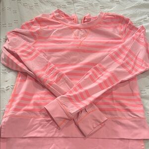 Lululemon Run: Warm Up Crew in the Ocean Stripe Bleached Coral - 4